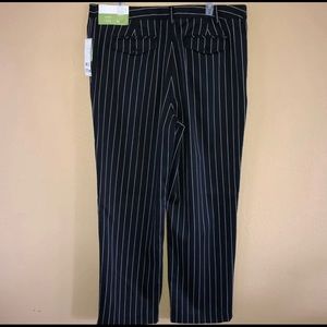 LIZ GOLF STRIPE CASUAL SLACKS 16 BLACK WHITE